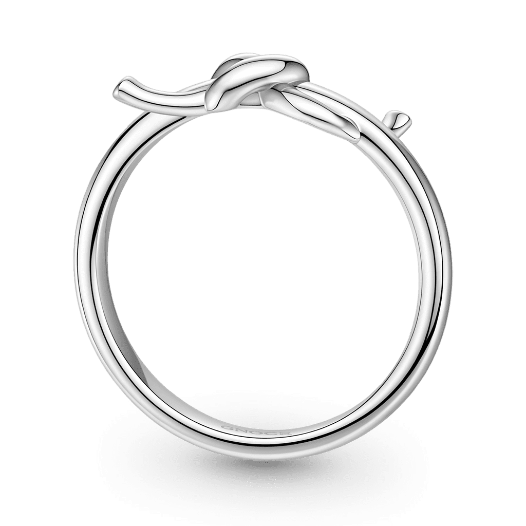 Gnoce Elegant Knot Design Ring Platinum-plated Silver Blend_5