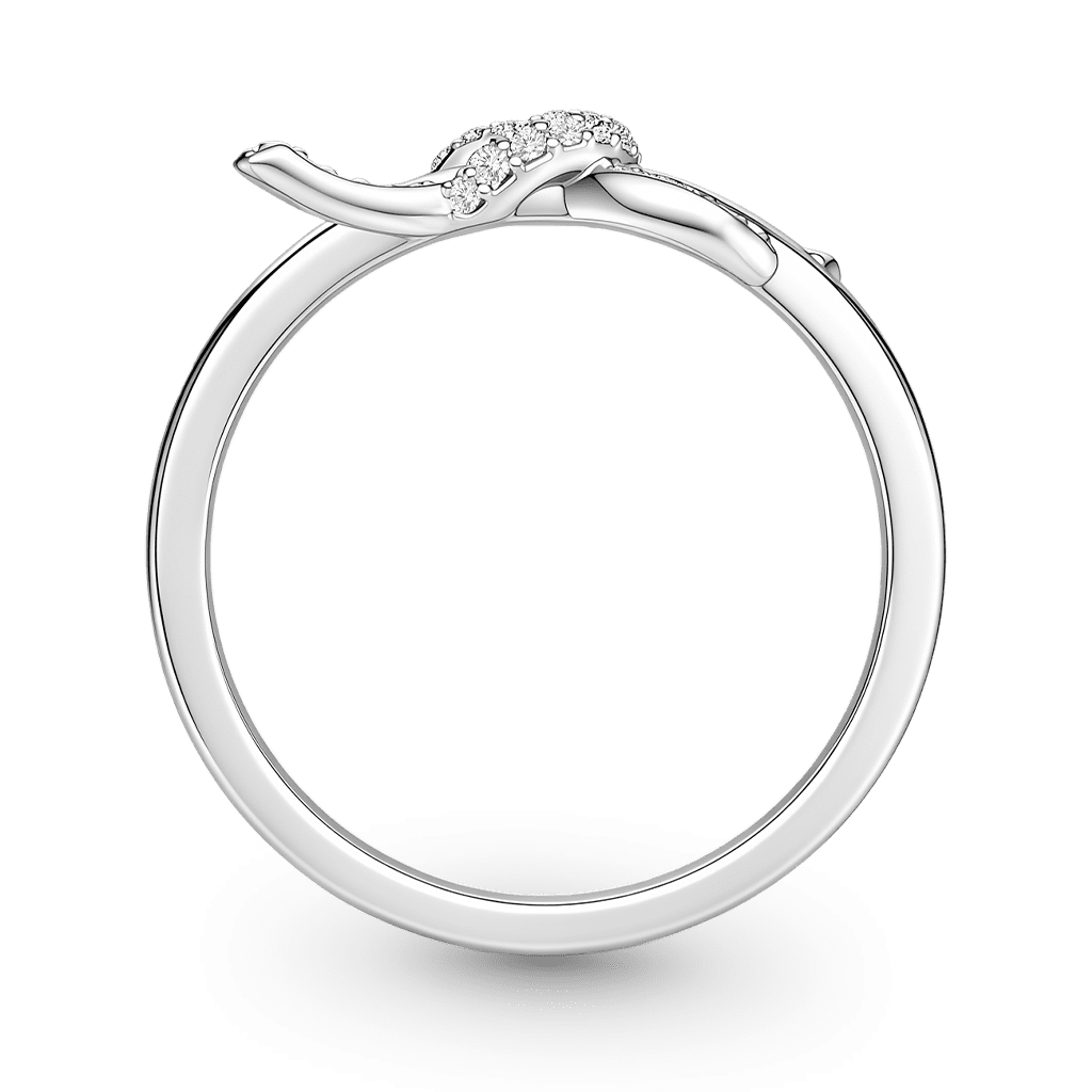 Gnoce Sparkling Heart Knot Ring Platinum-plated Silver Blend_6