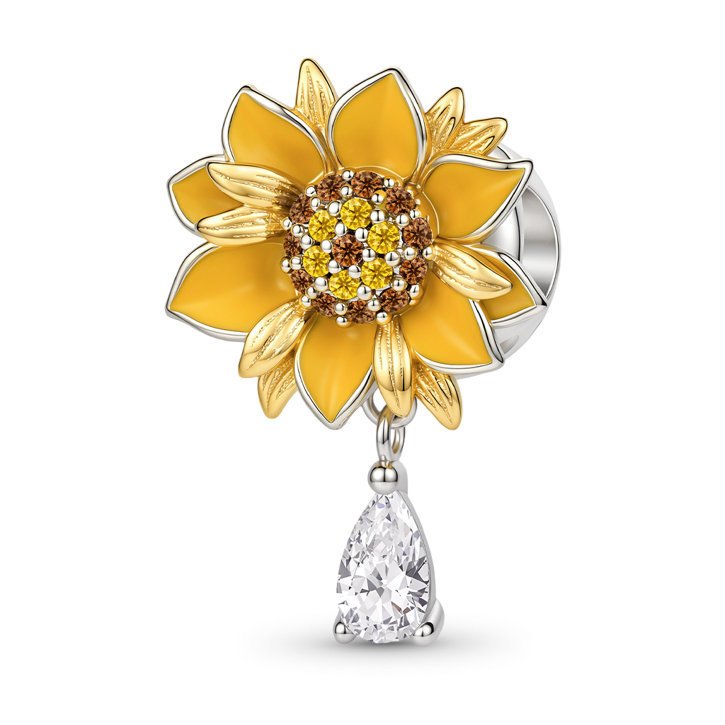 Gnoce Sunflower Charm Platinum-plated Silver Blend_2