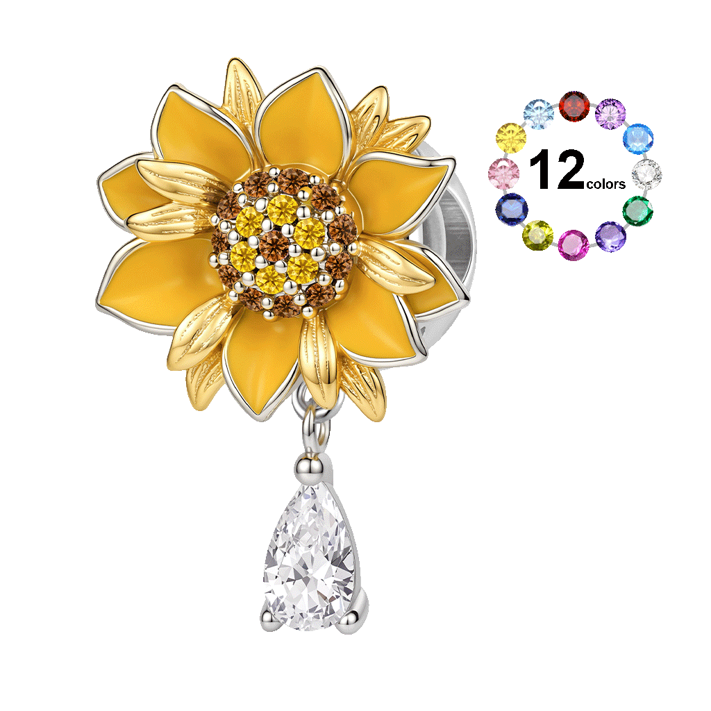 Gnoce Sunflower Charm Platinum-plated Silver Blend_1