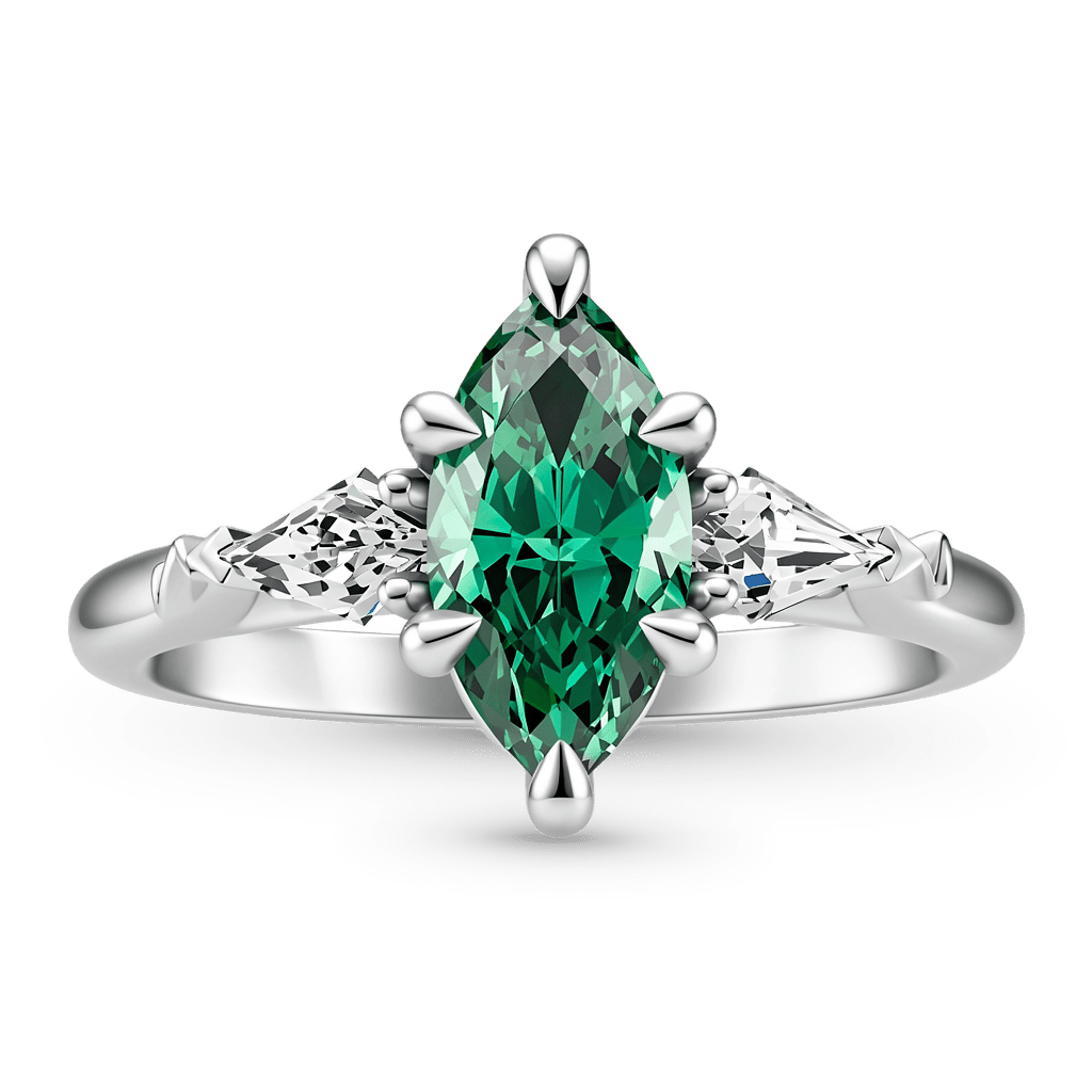 Gnoce Green Emerald Marquise-Cut Engagement Ring_6