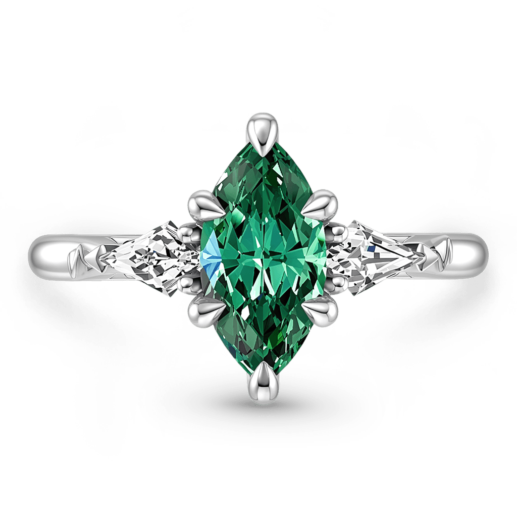 Gnoce Green Emerald Marquise-Cut Engagement Ring_1