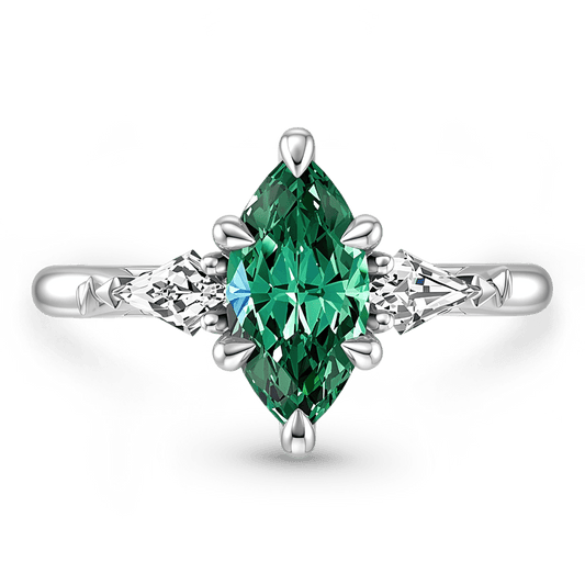 Gnoce Green Emerald Marquise-Cut Engagement Ring_1