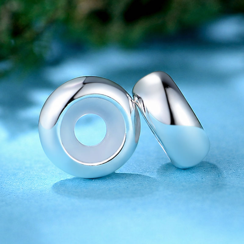 Gnoce Basic Simple Stopper Charm Platinum-plated Silver Blend_2