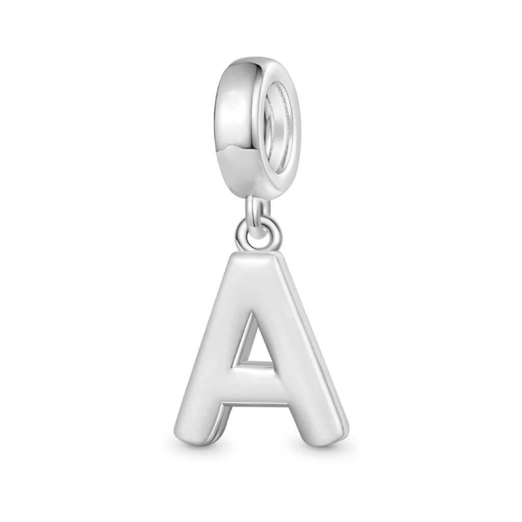 Gnoce Initial Letters Personalized Birthstone Gift Charm Platinum-plated Silver Blend_3