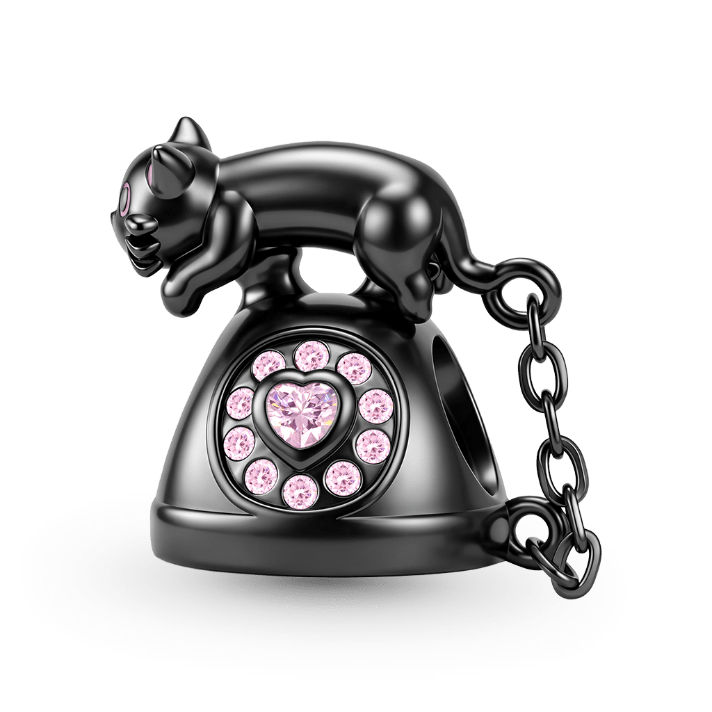 Gnoce Black Cat Telephone Removable Charm_2