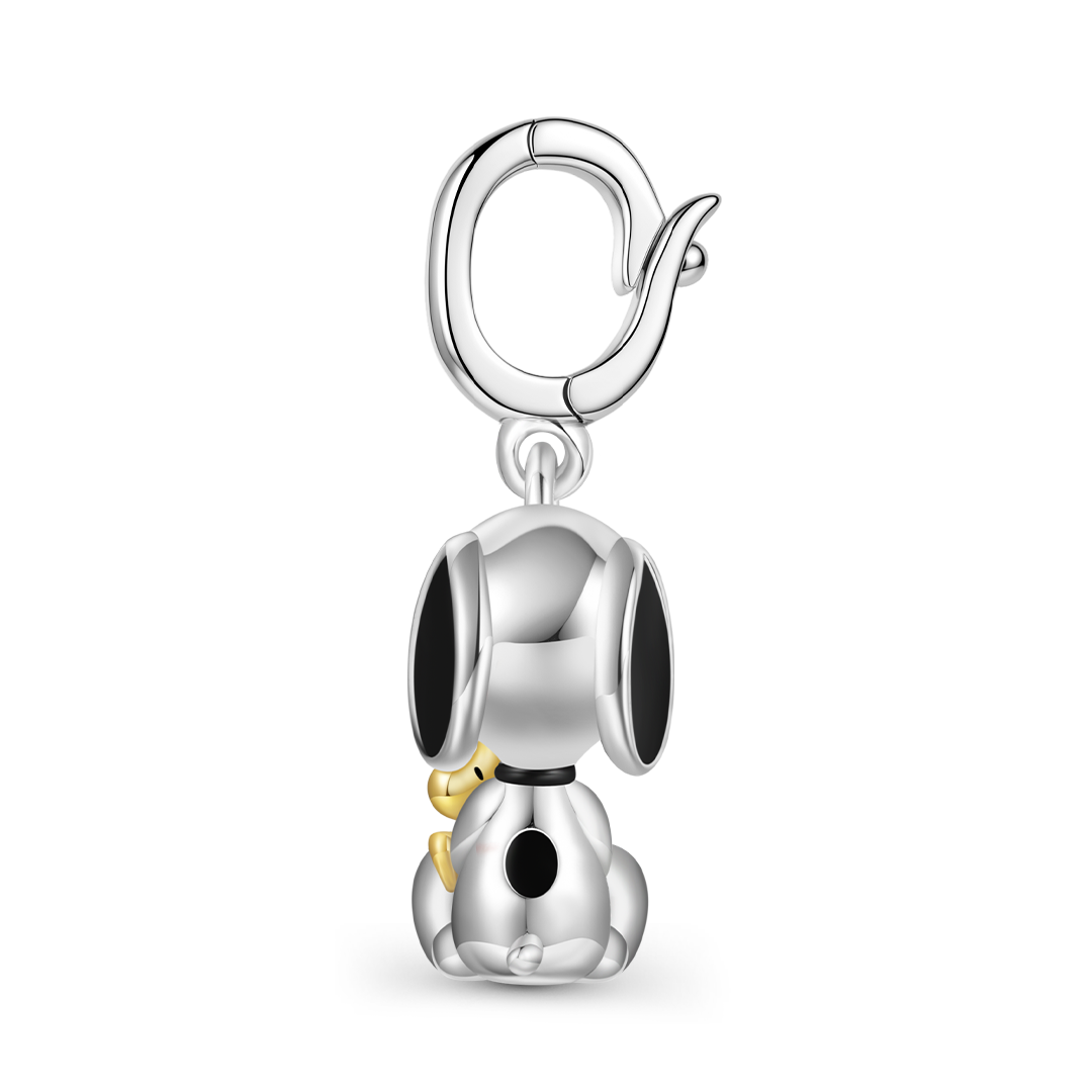 Gnoce Peanuts Snoopy & Woodstock Hugging Pendant Dangle Charm_2