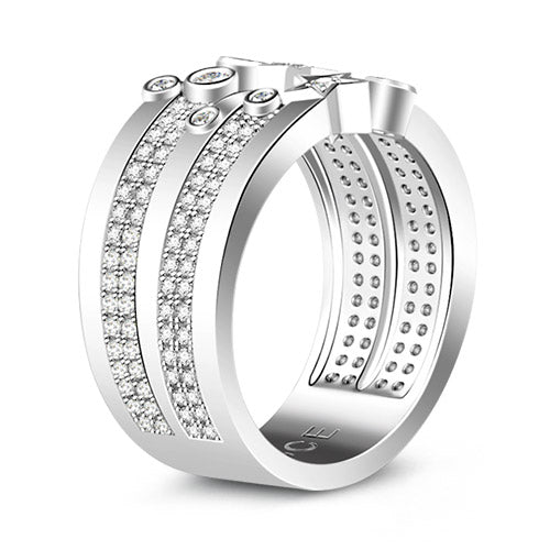 Gnoce "My Bright Star" Shining Star in White Stones 925 Sterling Silver Ring_2