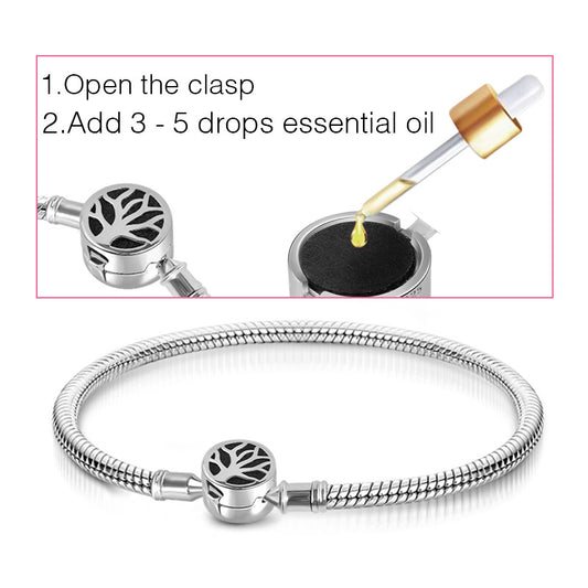 Gnoce Essential Oil Diffuser Bracelet Platinum-plated Silver Blend_4