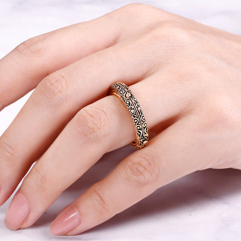 Gnoce "Look At Stars" Astronomical Sphere Ball Ring for Lovers S925 Sterling Silver_3