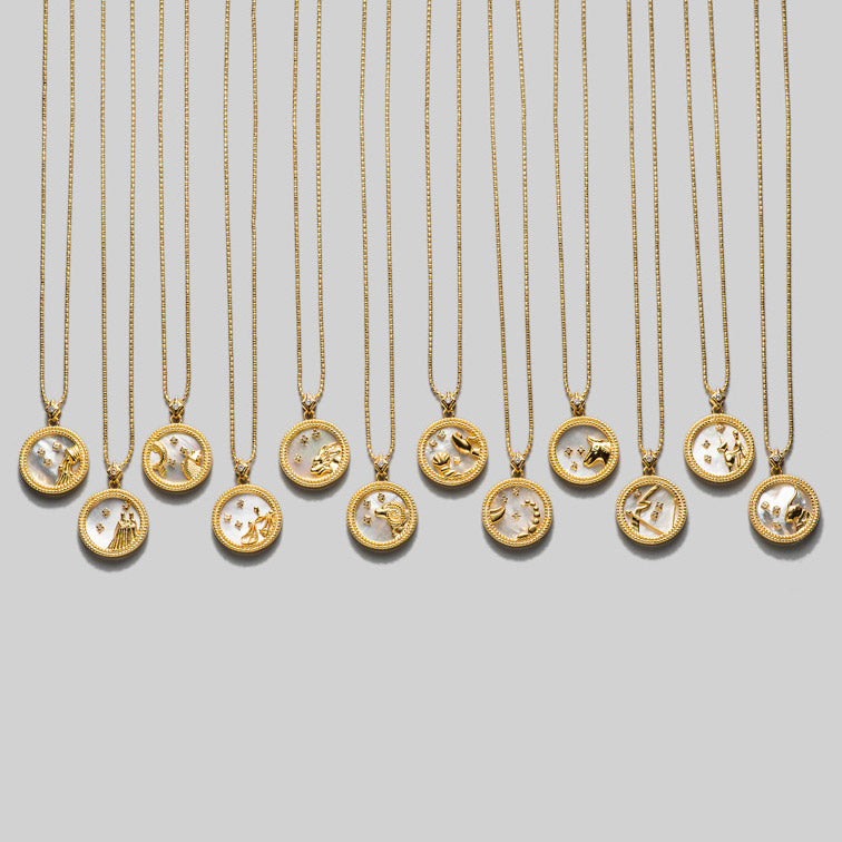 Zodiac Constellation Coin Fritillary Necklace 925 Sterling Silver Bead Chain_3