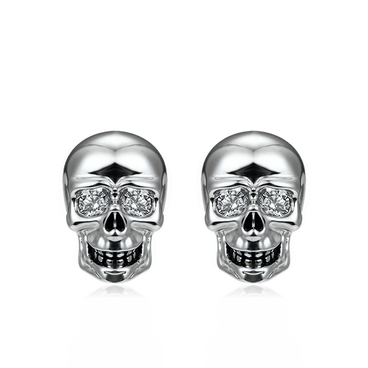 Silver Skull Studs with Sterling Silver_1